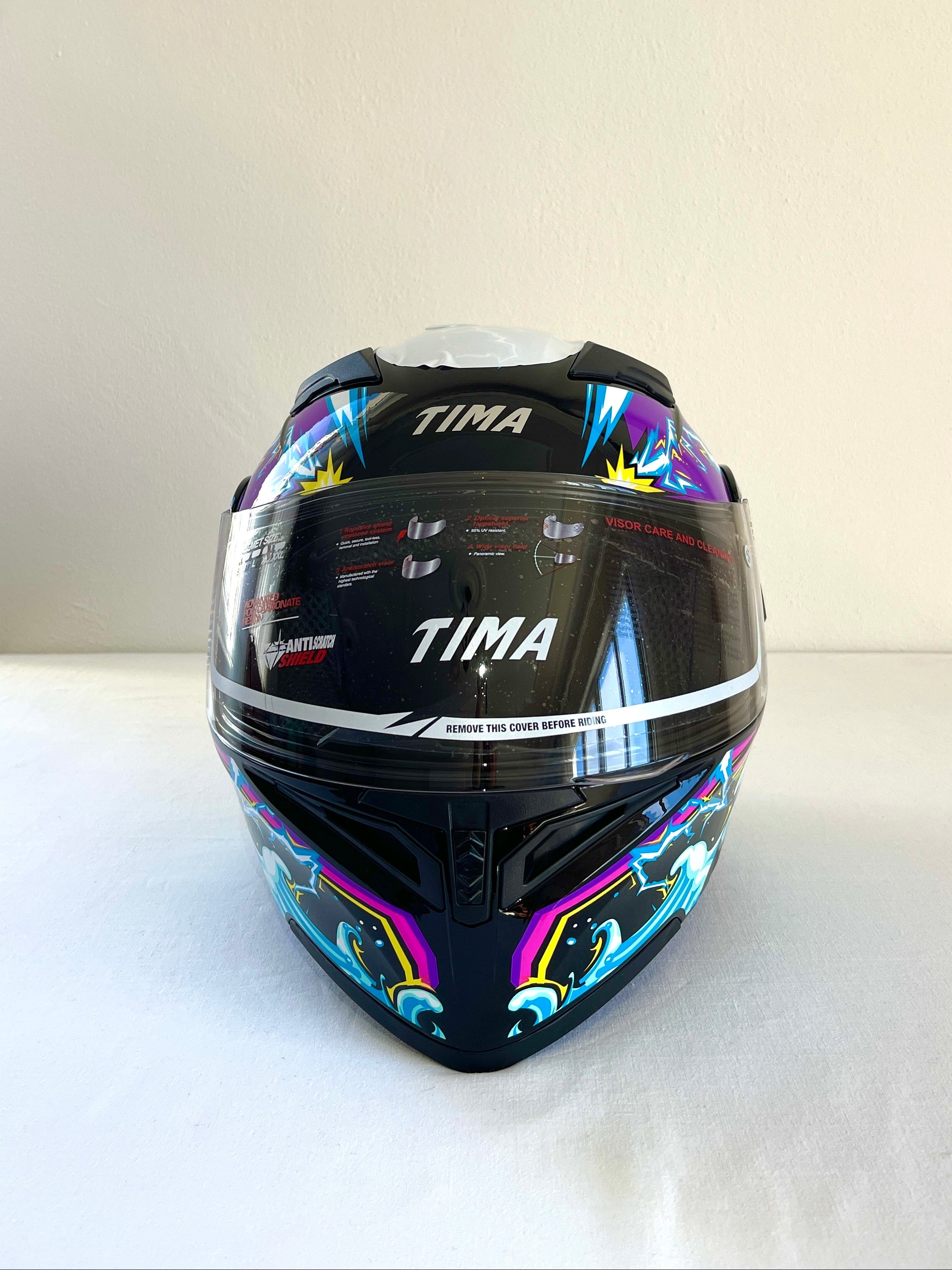 TIMA Grafik Desenli Çene Açılır Kask
