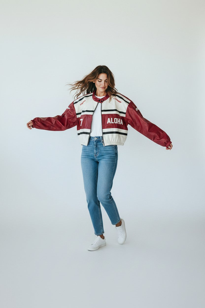 Kadın Deri Detaylı Street Style Ceket