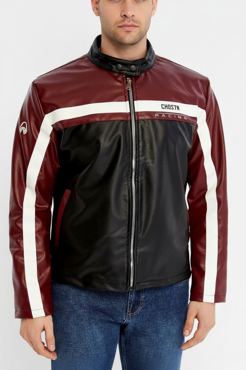Unisex Deri Detaylı Street Style Ceket
