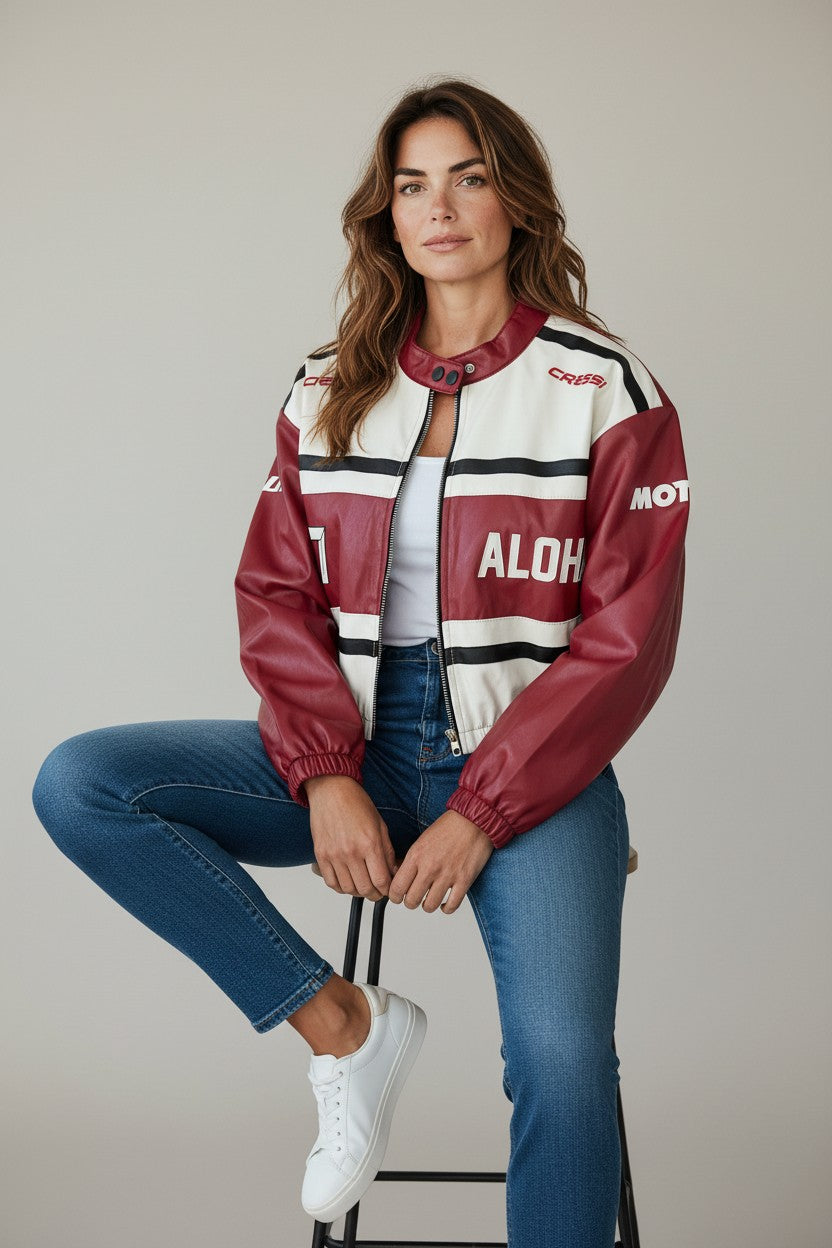 Kadın Deri Detaylı Street Style Ceket